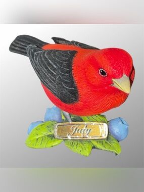 Danbury Mint July Scarlet TanagerBackyard Birds Calendar Figurine